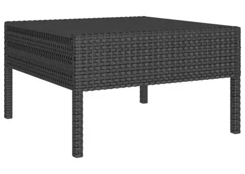 Set mobilier de grădină cu perne, 2 piese, negru, poliratan - 4/5