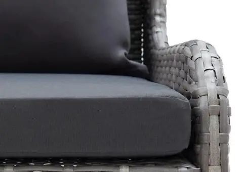 Canapele de colț pentru grădină, 2 buc., gri, poliratan - 4/5