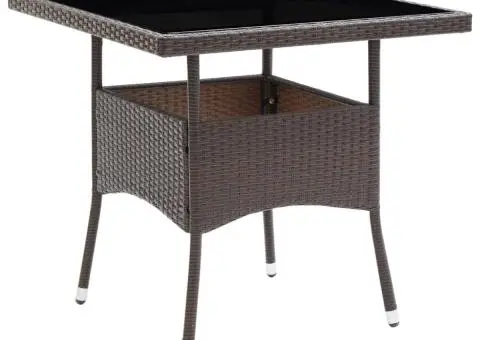 Masă de grădină, maro, poliratan - 1/5