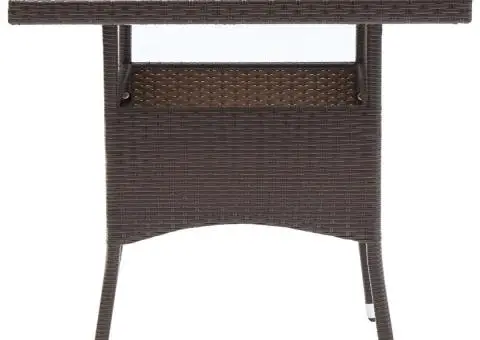 Masă de grădină, maro, poliratan - 2/5