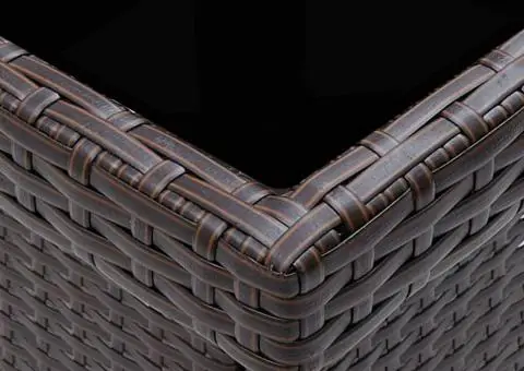 Masă de grădină, maro, poliratan - 4/5