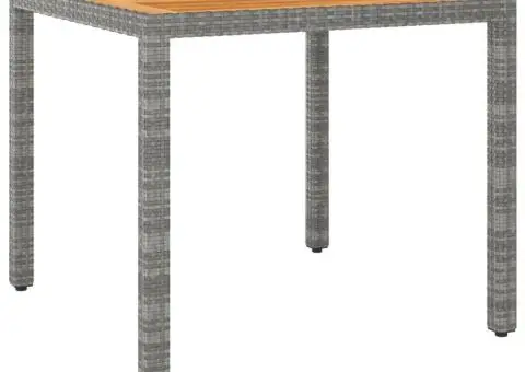 Masă de grădină, gri, 90x90x75 cm, poliratan - 1/5