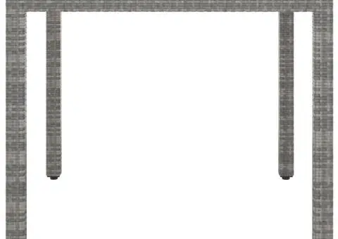 Masă de grădină, gri, 90x90x75 cm, poliratan - 2/5