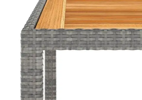 Masă de grădină, gri, 90x90x75 cm, poliratan - 4/5