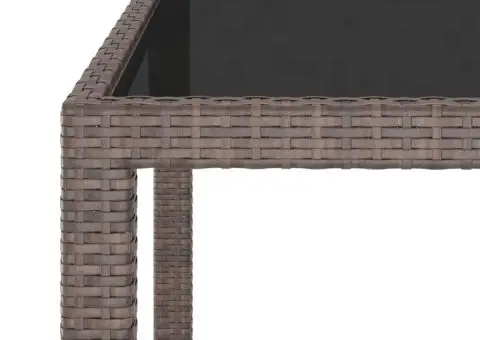 Masă de grădină, maro, 90x90x75 cm, poliratan - 3/5