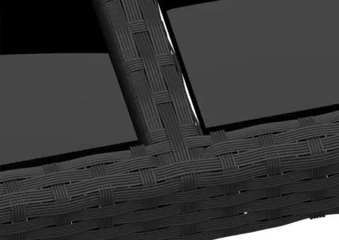 Masă grădină, negru, 200x150x75cm, sticlă securizată/poliratan - 4/5