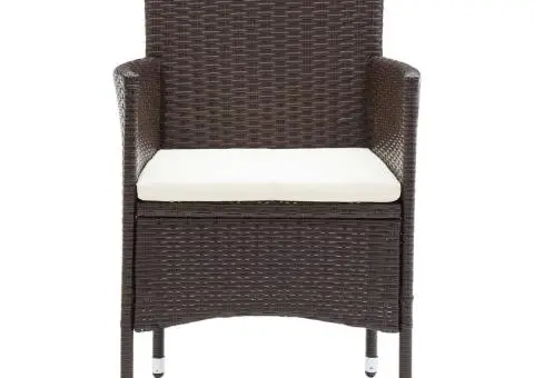 Scaune de masă pentru grădină, 4 buc., maro, poliratan - 4/5