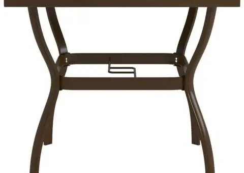 Masă de grădină, maro,81,5x81,5x72 cm, oțel - 2/5