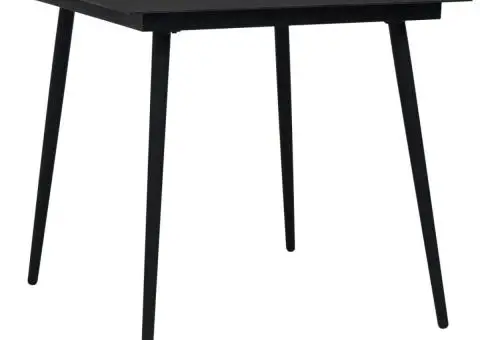 Masă de grădină, negru, 80 x 80 x 74 cm, oțel și sticlă - 1/4