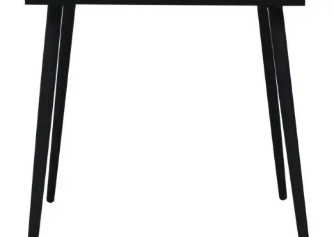 Masă de grădină, negru, 80 x 80 x 74 cm, oțel și sticlă - 2/4