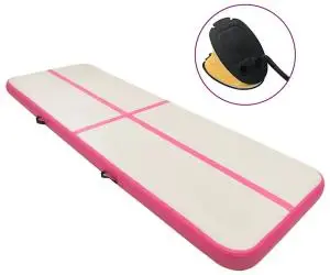 vidaXL Saltea gimnastică gonflabilă cu pompă roz 500x100x15 cm PVC