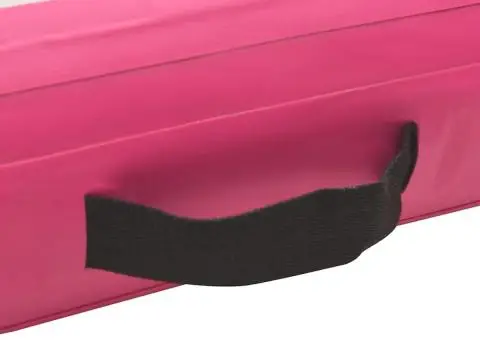 Saltea gimnastică gonflabilă cu pompă roz 500x100x15 cm PVC - 5/5