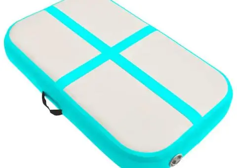 Saltea gimnastică gonflabilă cu pompă verde 60x100x10 cm PVC - 2/5