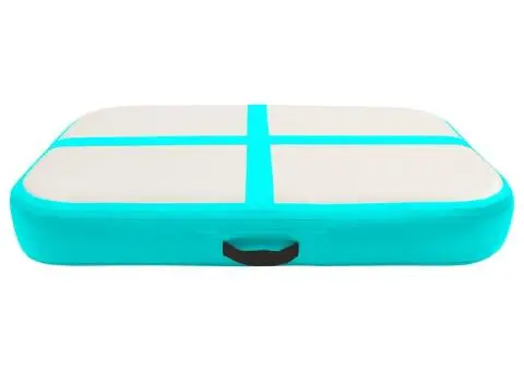 Saltea gimnastică gonflabilă cu pompă verde 60x100x10 cm PVC - 4/5