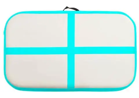 Saltea gimnastică gonflabilă cu pompă verde 60x100x10 cm PVC - 5/5