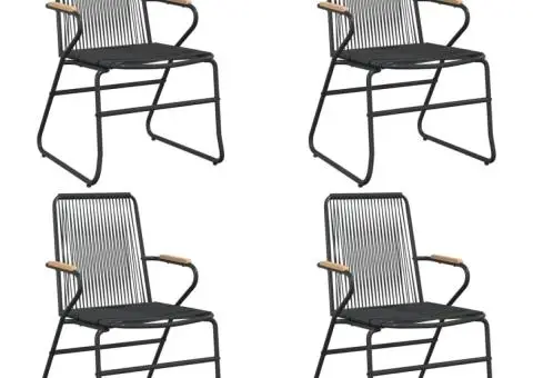 Scaune de grădină, 4 buc., negru, 58x59x85,5 cm, ratan PVC - 2/5