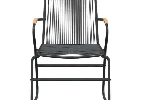 Scaune de grădină, 4 buc., negru, 58x59x85,5 cm, ratan PVC - 4/5