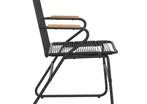 Scaune de grădină, 4 buc., negru, 58x59x85,5 cm, ratan PVC - 5/5