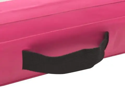 Saltea gimnastică gonflabilă cu pompă roz 800x100x20 cm PVC - 5/5