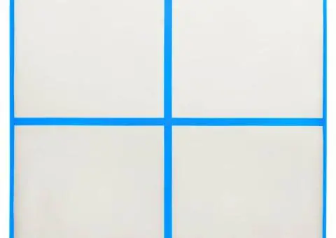 Saltea gimnastică gonflabilă cu pompă albastru 200x200x15cm PVC - 5/5