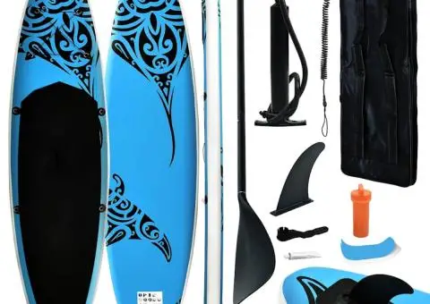 Set de placă SUP gonflabilă, albastru, 305x76x15 cm - 1/5