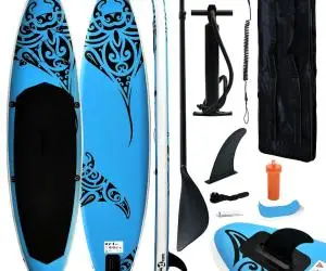 vidaXL Set de placă SUP gonflabilă, albastru, 305x76x15 cm