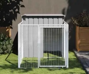 vidaXL Cușcă de câine & țarc gri deschis 110x201x110cm oțel galvanizat