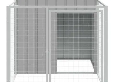 Cușcă de câine & țarc gri deschis 110x201x110cm oțel galvanizat - 3/5
