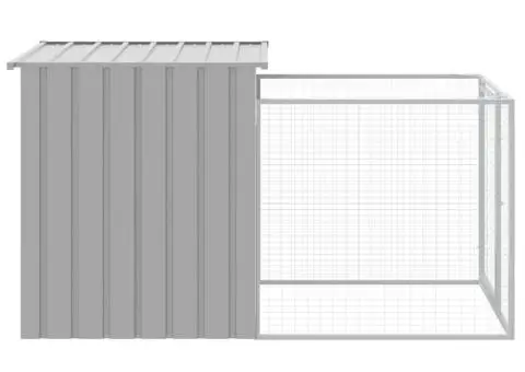 Cușcă de câine & țarc gri deschis 110x201x110cm oțel galvanizat - 4/5