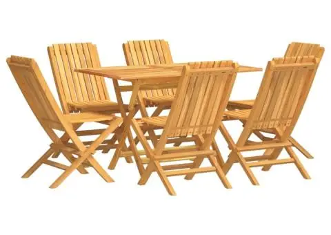 Set mobilier de grădină, 7 piese, lemn masiv de tec - 2/5