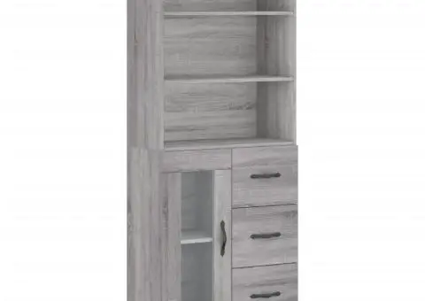 Dulap înalt, gri sonoma, 69,5x34x180 cm, lemn compozit - 2/5