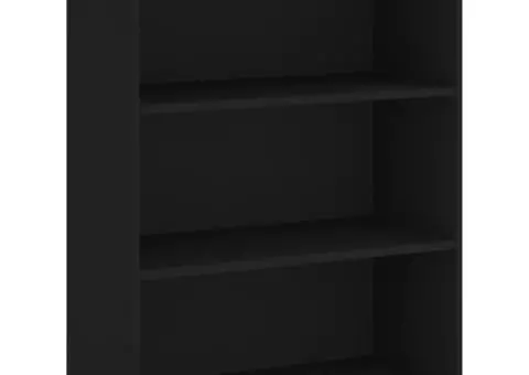 Dulap înalt, negru, 69,5x34x180 cm, lemn compozit - 5/5