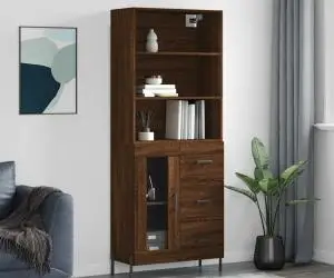 vidaXL Dulap înalt, stejar maro, 69,5x34x180 cm, lemn compozit