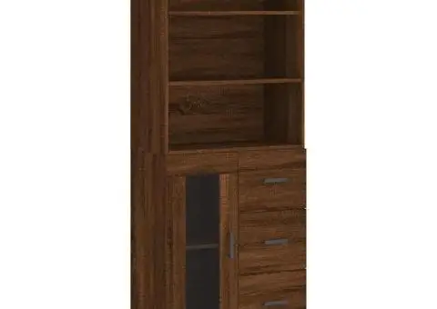 Dulap înalt, stejar maro, 69,5x34x180 cm, lemn compozit - 2/5
