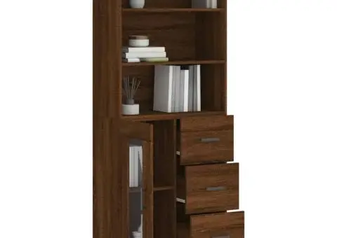 Dulap înalt, stejar maro, 69,5x34x180 cm, lemn compozit - 3/5