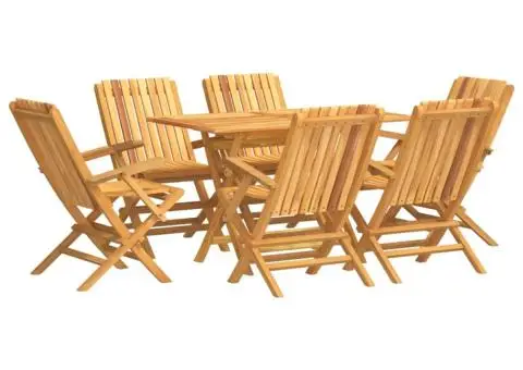 Set mobilier de grădină, 7 piese, lemn masiv de tec - 2/5