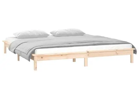 Cadru de pat cu LED, 150x200 cm, lemn masiv, King Size 5FT - 5/5