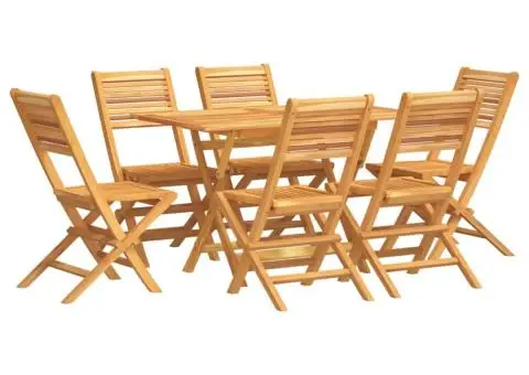 Set mobilier de grădină, 7 piese, lemn masiv de tec - 2/5