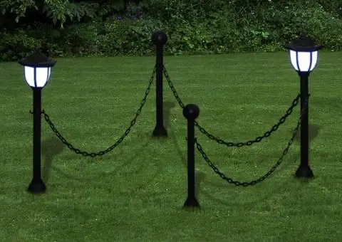 Lămpi solare, 4 buc., cu gard de lanț și țăruși - 2/5