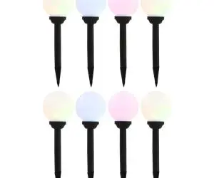 vidaXL Lămpi solare de exterior cu LED, 8 buc., 15 cm, RGB, sferic