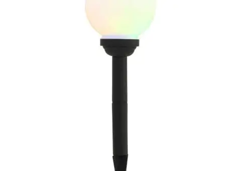Lămpi solare de exterior cu LED, 8 buc., 15 cm, RGB, sferic - 3/5