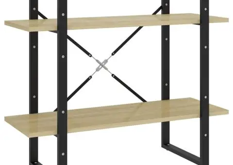 Bibliotecă cu 2 rafturi, stejar sonoma, 80x30x70 cm, PAL - 2/5