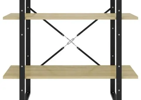 Bibliotecă cu 2 rafturi, stejar sonoma, 80x30x70 cm, PAL - 4/5