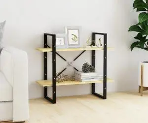 vidaXL Bibliotecă cu 2 rafturi, 80x30x70 cm, lemn masiv de pin