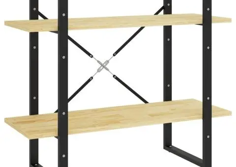 Bibliotecă cu 2 rafturi, 80x30x70 cm, lemn masiv de pin - 2/5