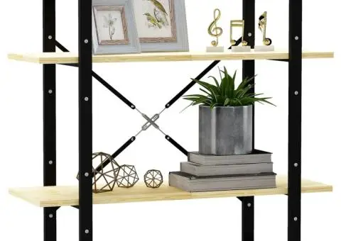 Bibliotecă cu 2 rafturi, 80x30x70 cm, lemn masiv de pin - 4/5