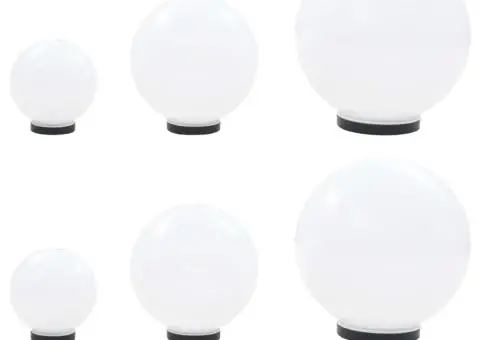 Set lămpi glob cu LED, 6 buc., 20/30/40 cm, PMMA, sferic - 1/5