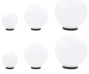 vidaXL Set lămpi glob cu LED, 6 buc., 20/30/40 cm, PMMA, sferic