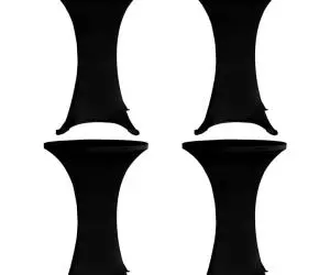 vidaXL Husă de masă cu picior Ø60 cm, 4 buc., negru, elastic