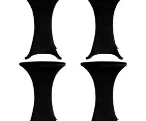 vidaXL Husă de masă cu picior, 4 buc., negru, Ø80 cm, elastic